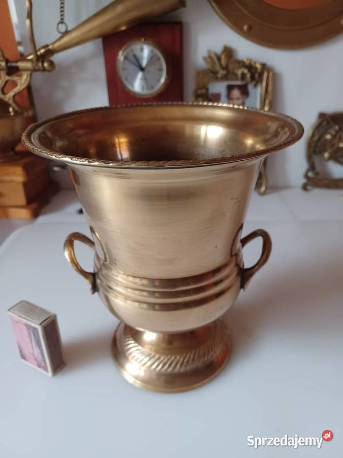 Piękna mosiężna donica Dekoracje i ozdoby Poznań