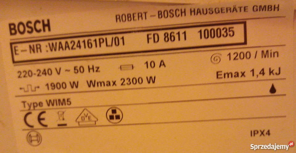 Pralka Bosch Classixx5 WAA24161 mazowieckie