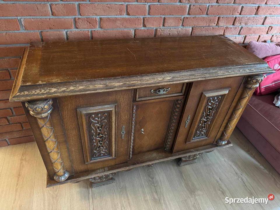 Zabytkowa komoda regał kredens Zdobiona XX Wiek Przasnysz sprzedam