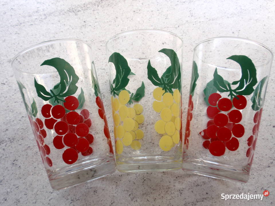 Szklanki malowane z czasów PRLu Pozostałe Łódź
