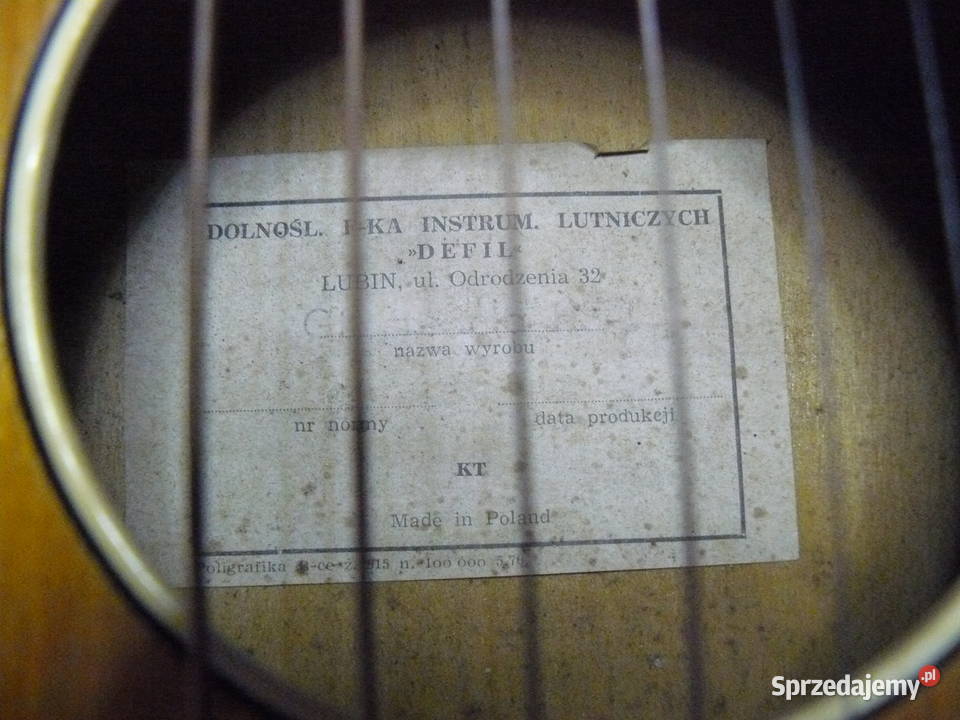 Gitara klasyczna pudło Defil z Lubina starsza Nowa Sól