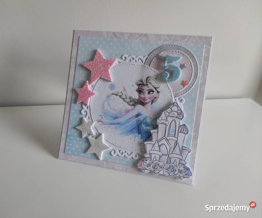 Kartka ręcznie robiona na urodziny ELSA Kraina Łódź