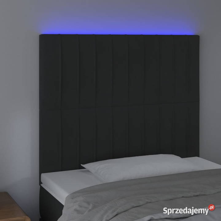 Zagłówek do łóżka z LED czarny 100x5x118128 mazowieckie Warszawa