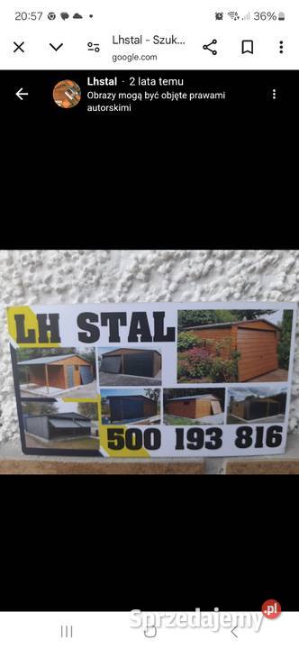 Garaże blaszane 120zł/m2 Kłocko