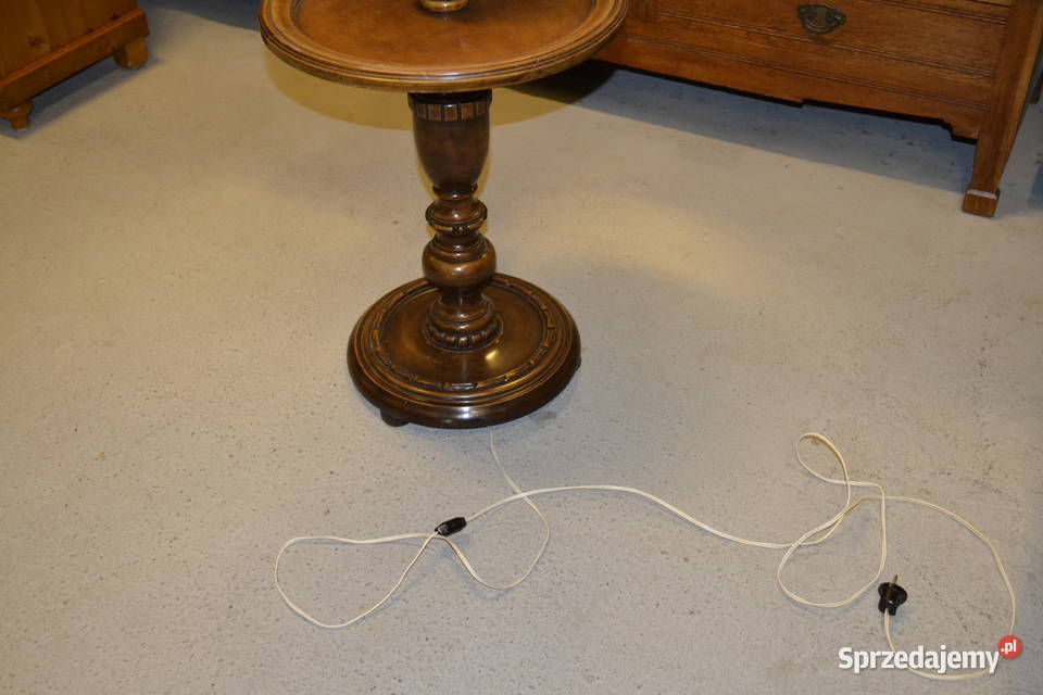 lampa podłogowa orzech Antyki, Sztuka, Kolekcje Będzin