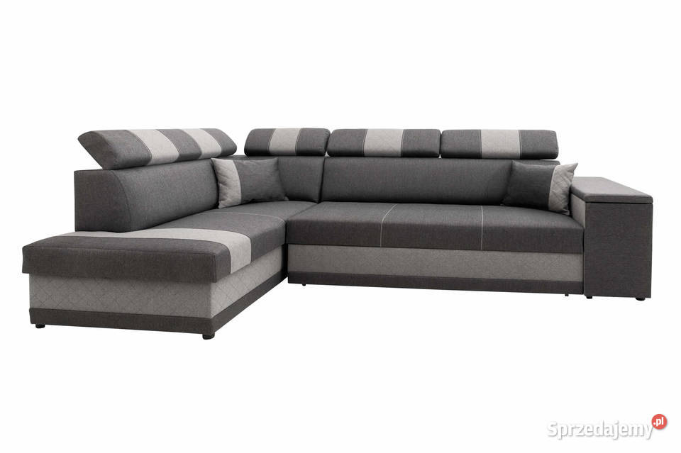 Narożnik Szary Duży z Funkcją Spania WOJTEK Meble Rzeszów