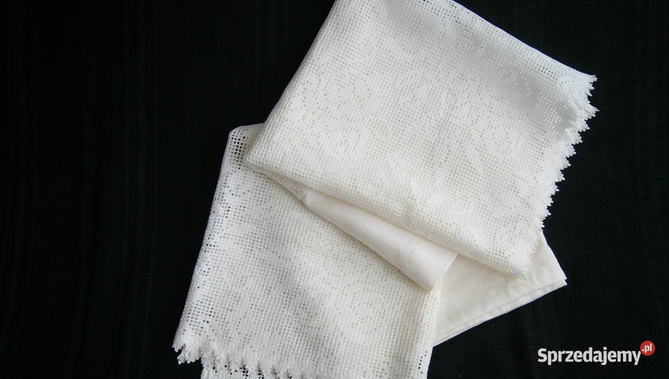 Firaneczka shabby chic bawełniana koronka len dolnośląskie Dobroszyce