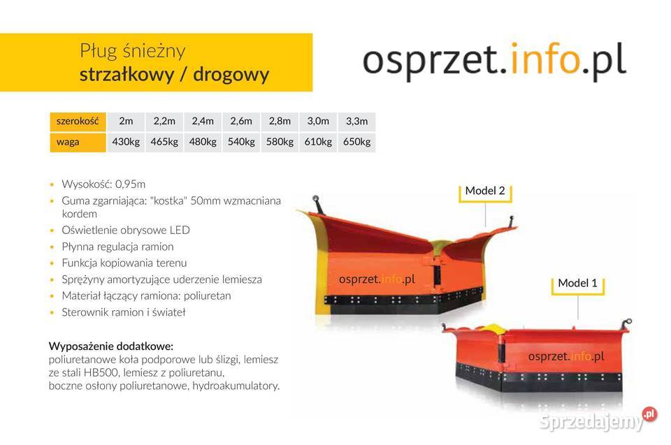 PŁUG ŚNIEŻNY STRZAŁKOWY DROGOWOKOMUNALNY MODEL1 Bielsko-Biała