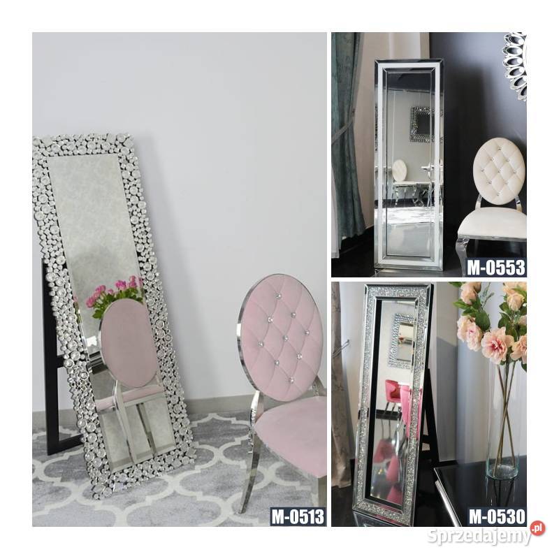 Lustro glamour stojące z kryształkami duże inny kolor Warszawa