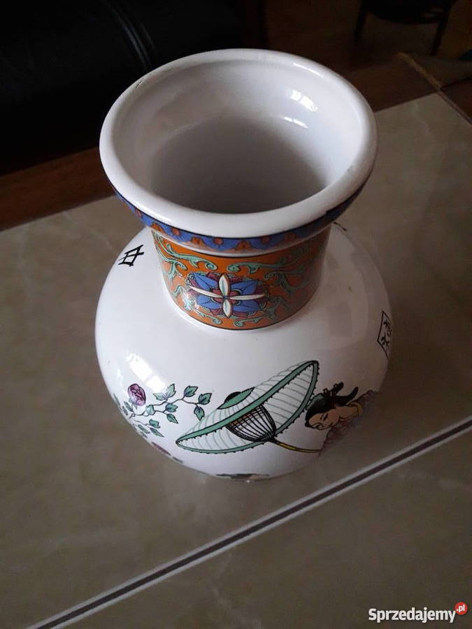 Stary sygnowany wazon Chiny lubelskie