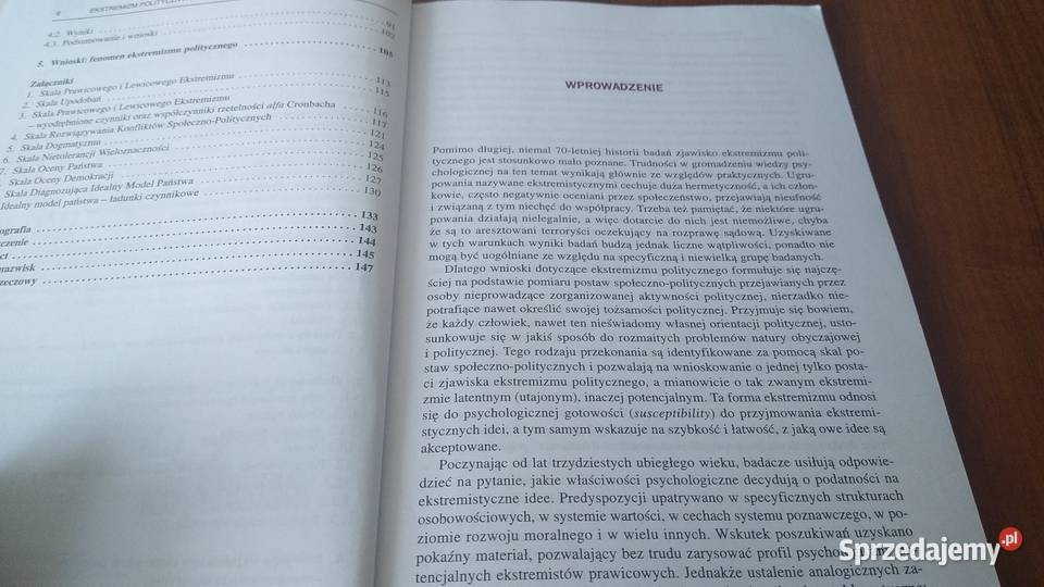 Ekstremizm polityczny studium psychologiczne Gdańsk