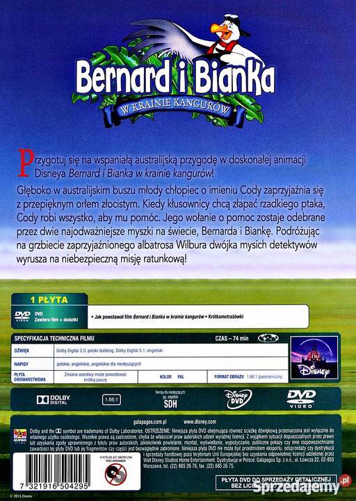 BERNARD I BIANKA W KRAINIE KANGURÓW ZACZAROWANA sprzedam