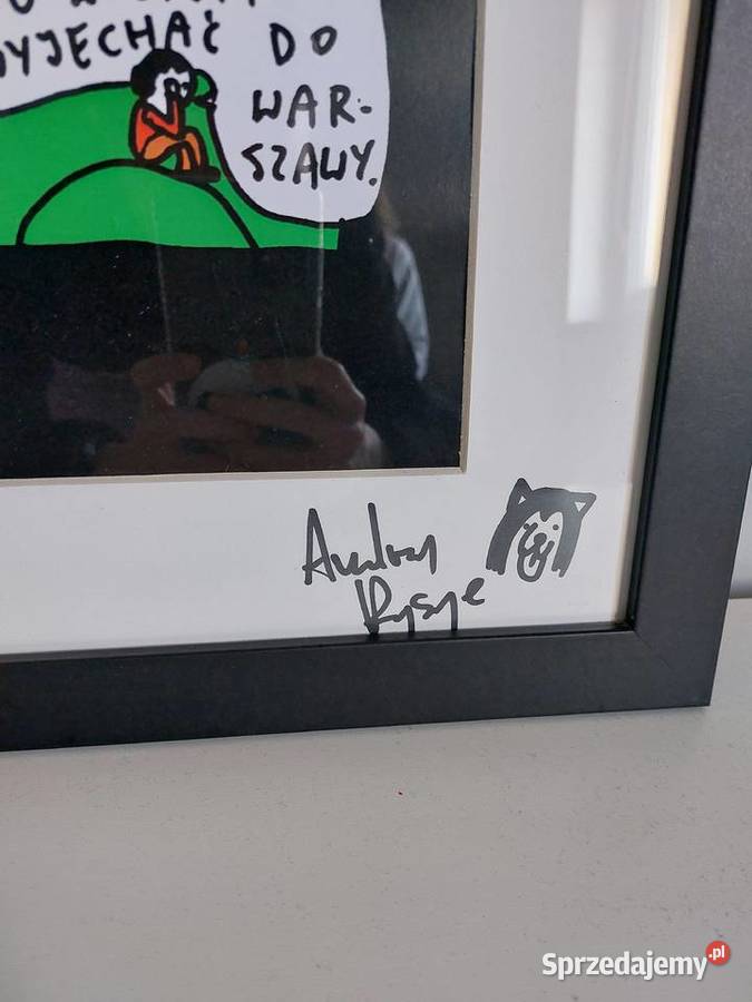 Andrzej Rysuje plakat z autografem oryginalny