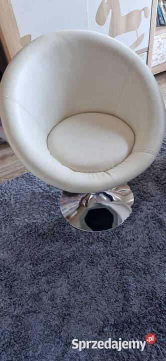 Nowy fotel kubełkowy ekoskóra biały Poznań