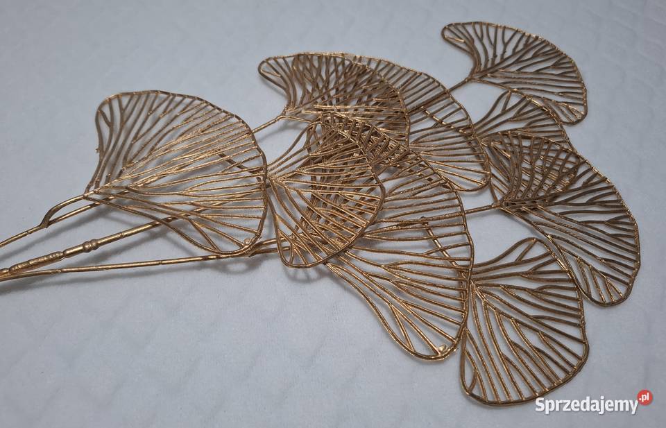 Sztuczny liść ozdobny gałązka miłorząb złoty 69 Czeladź