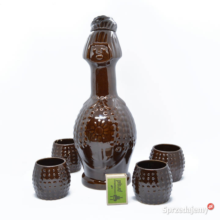 Ceramiczna karafka i kieliszki Bolesławiec Ceramika i szkło Warszawa