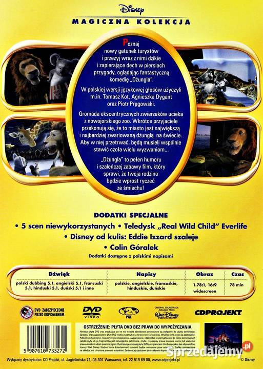 DŻUNGLA MAGICZNA KOLEKCJA DVD CD DISNEY animowany Kalisz