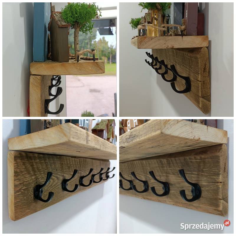 Drewniany wieszak handmade na ubrania z Wieszaki Elbląg