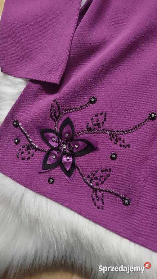 ROMAN bluzka rękaw 34 SM fioletowa fuksja Rozmiar 36(S) Olkusz