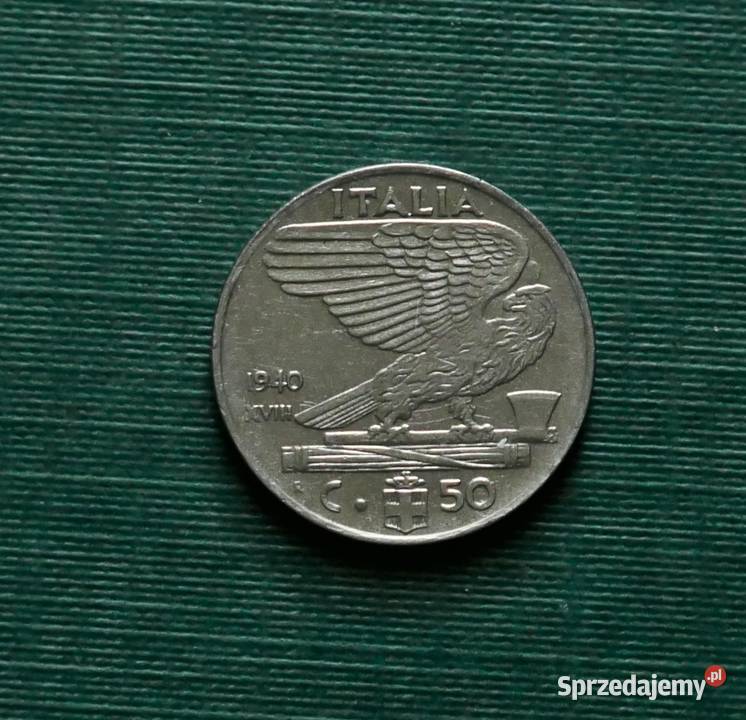 WŁOCHY 50 centesimi 1940r Magnetyczna śląskie Gliwice