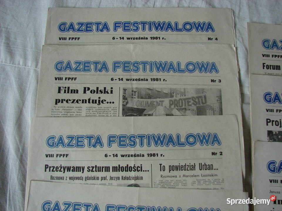 GAZETA FESTIWALOWA VIII FPFF 1981r pomorskie Pruszcz Gdański