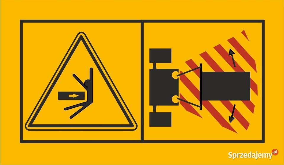 Naklejki ostrzegawcze żółte piktogram bhp 9 x 5 małopolskie Kamionna