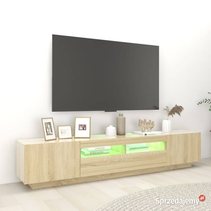 Szafka TV z oświetleniem LED dąb sonoma