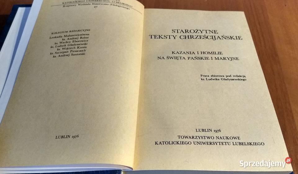 Starożytne Teksty Chrześcijańskie Kazania i Rok wydania 1976 Kultura i Rozrywka Gdańsk