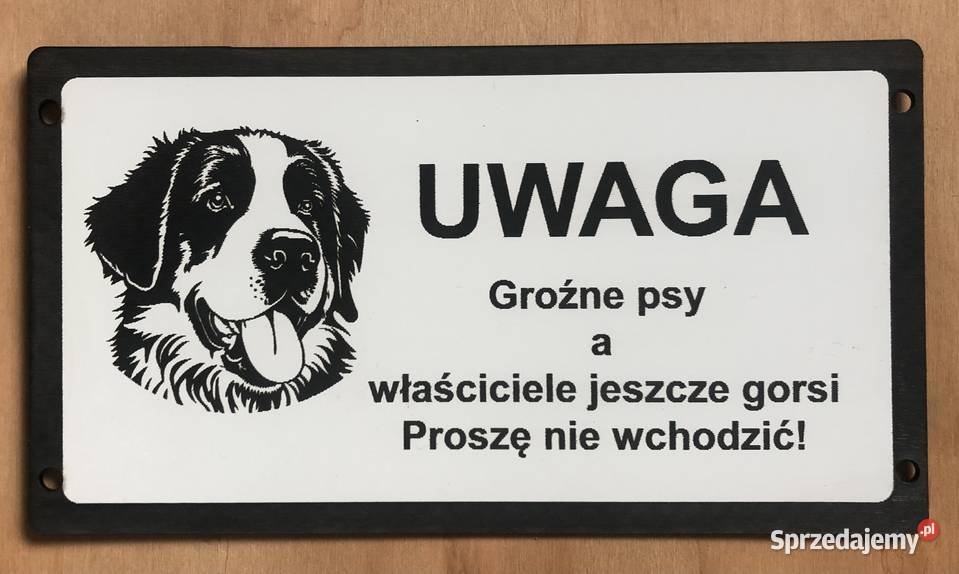Tabliczka ostrzegawczo informacyjna Psy Opole
