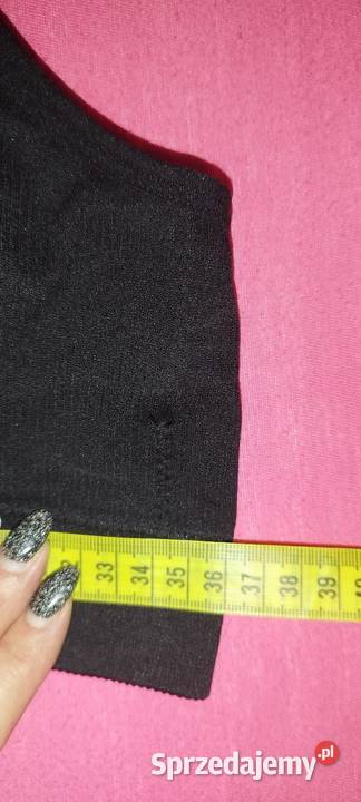 Top czarny cyrkonie motyl ramiączka