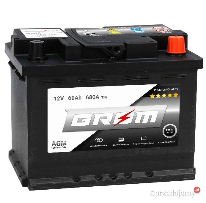 Akumulator GROM AGM STARTSTOP 60Ah 680A Prawy Akumulatory Ostrowiec Świętokrzyski