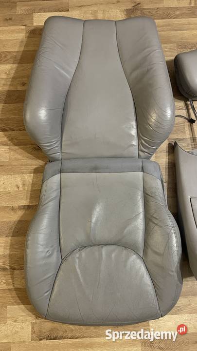 Poszycie fotela kierowcy W220 siwa skóra Elbląg