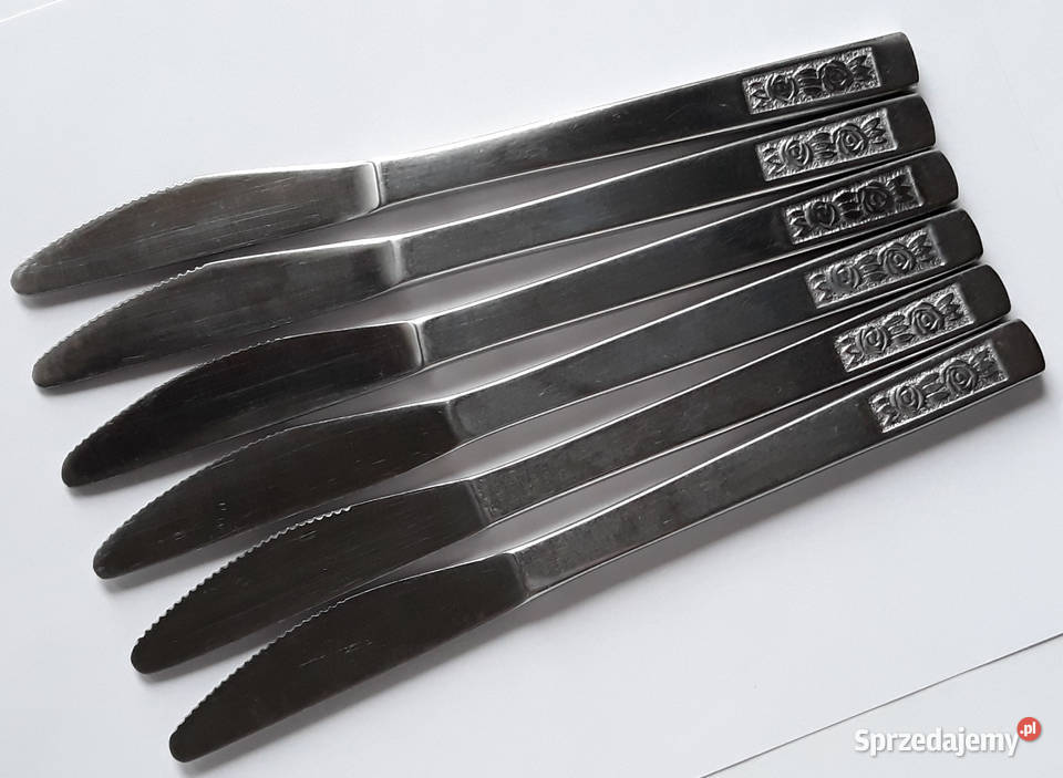 Noże obiadowe 4 RÓŻE Gerlach sztućce PRL