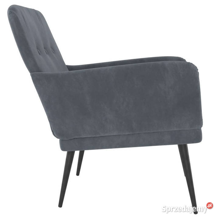 Fotel ciemnoszary 62x79x79 obity aksamitem Fotele mazowieckie Warszawa
