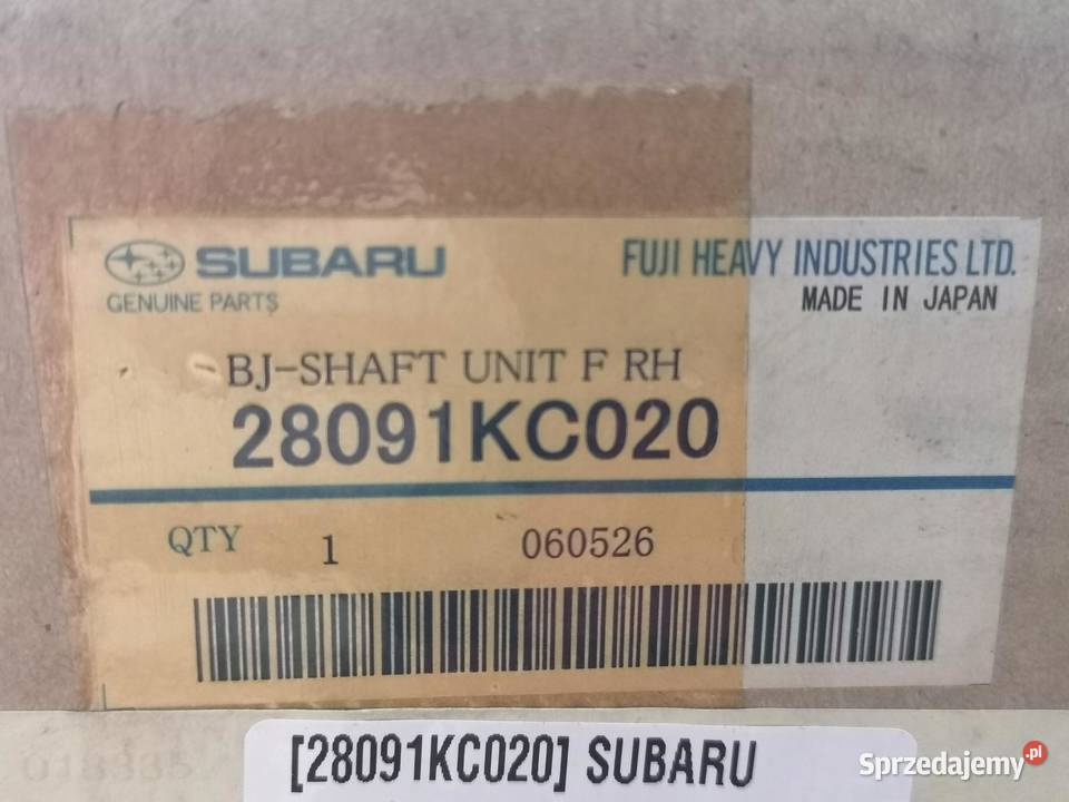 PÓŁOŚ NAPĘDOWA SUBARU VIVIO 19922000 28091KC020