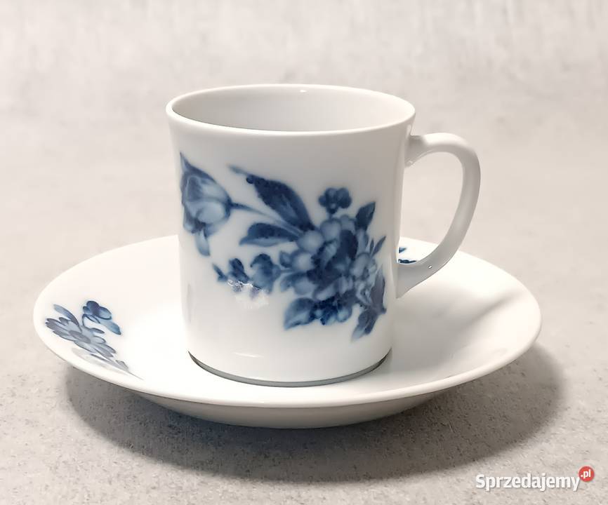 KP KARLSKRONA Filiżanka Duet Kobaltowe Kwiaty Bl Porcelana i szkło Dobrzany