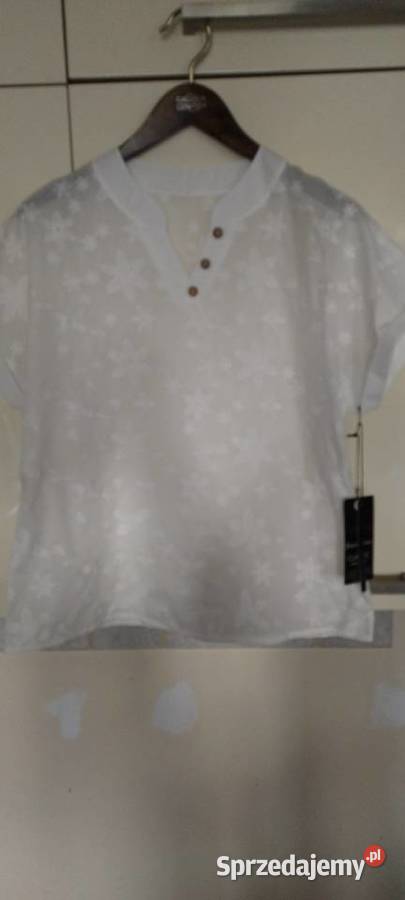 Bluzka biała w kwiatki wyciskane białe Lublin