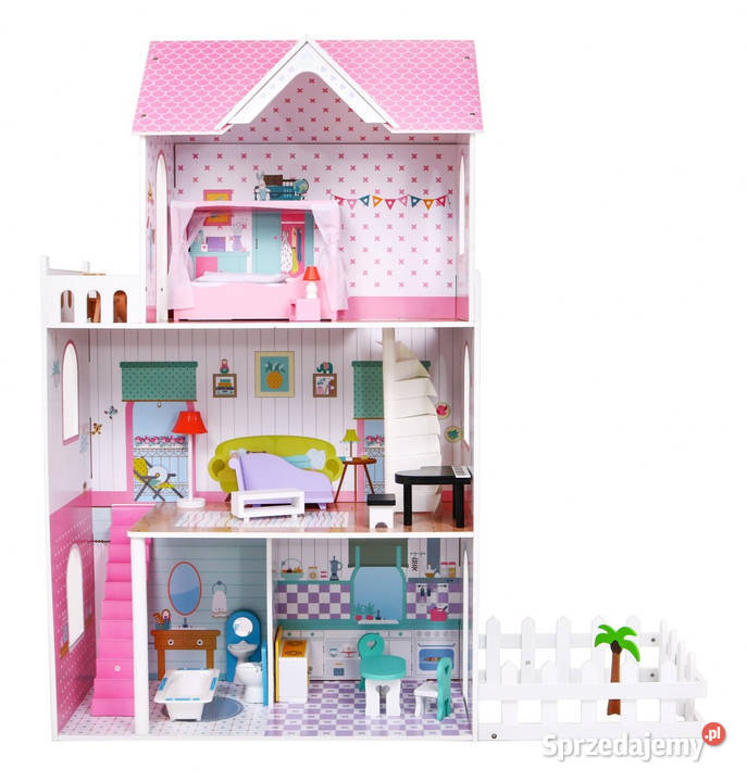 Domek drewniany lalek z akcesoriami ogródek 3 Warszawa
