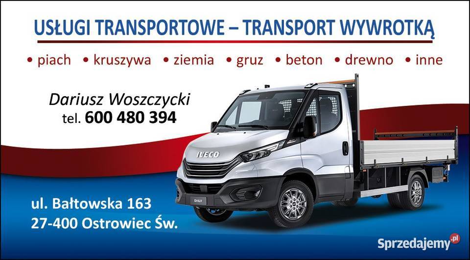 Usługi transportowe taxi bagażowe ostrowiec