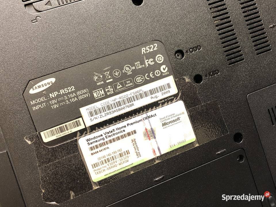 SAMSUNG R522 Intel Core 2 Duo 216GHz 4250GB Intel Pentium Dual-Core Warszawa
