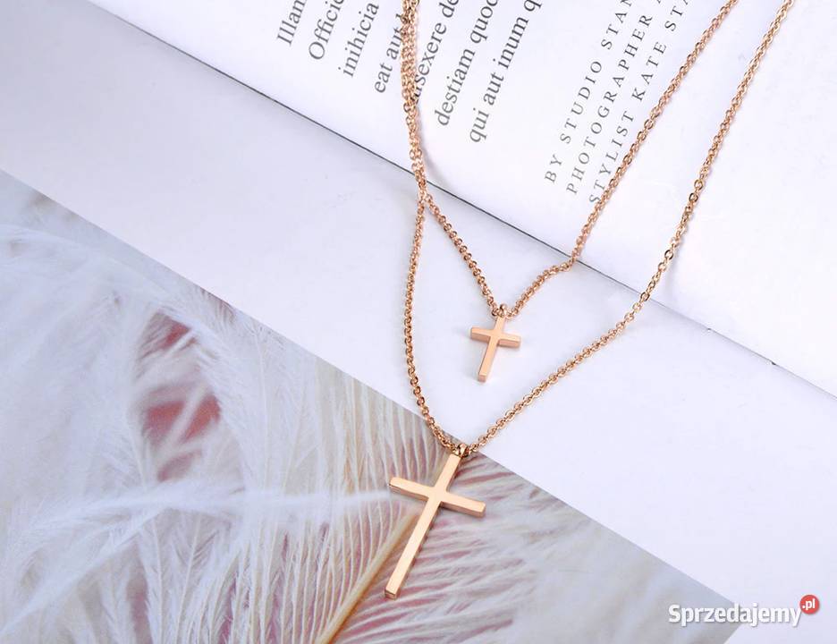 Nowy naszyjnik stal szlachetna różowe złoto Szczecin