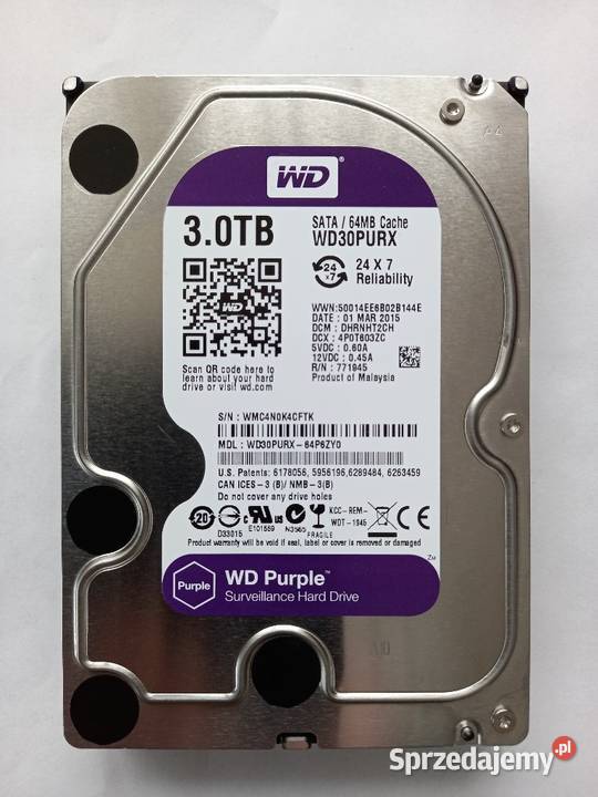 Dysk 3TB WD30PURX SATA III 35 5400 RPM do lubelskie Tomaszów Lubelski