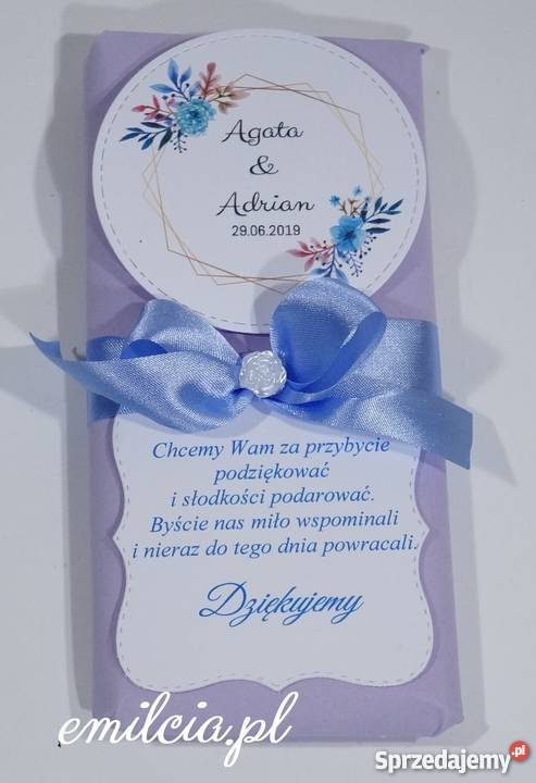 Podziękowanie gości z okazji Ślub Wesele Chrzest Zielona Góra sprzedam