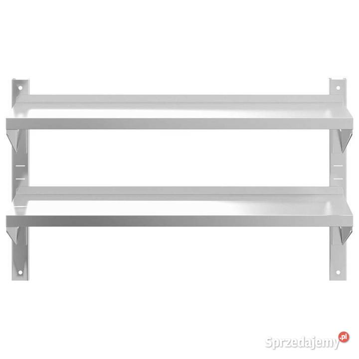 Półka ścienna podwójna 100x235x60 srebrna stal Warszawa