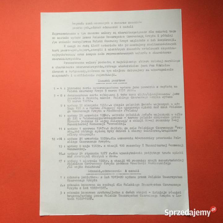 1981 Czerwony Krzyż Raport Szczecin