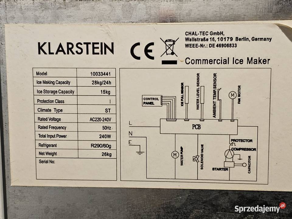 Kostkarka klarstein 28 lodu na dobe Konstancin-Jeziorna