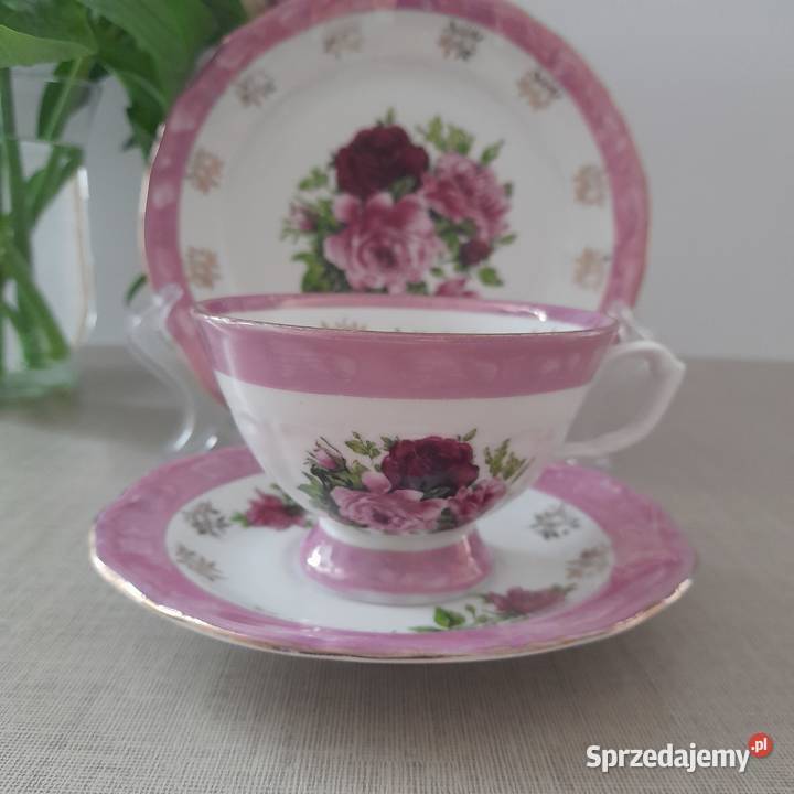 Zestaw śniadaniowy filiżanka spodek talerzyk Porcelana i szkło Bogatynia