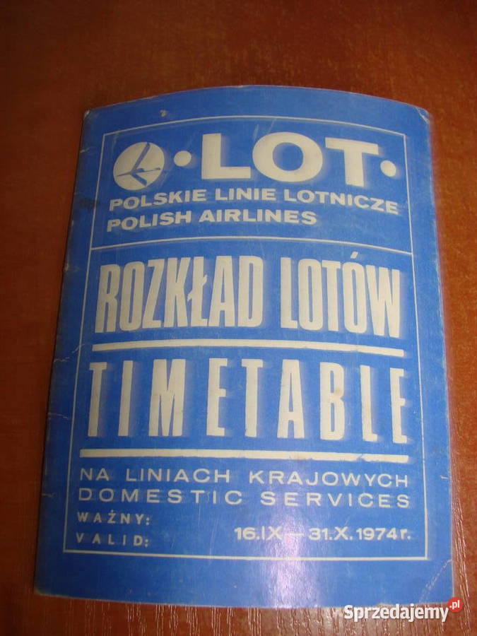 LOT Rozkład Lotów 1974 Pruszcz Gdański