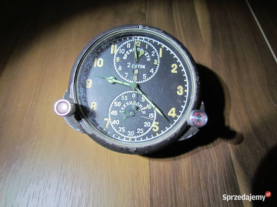 Zegar Lotniczy Chronometr ACZS1 z demobilu śląskie Świętochłowice