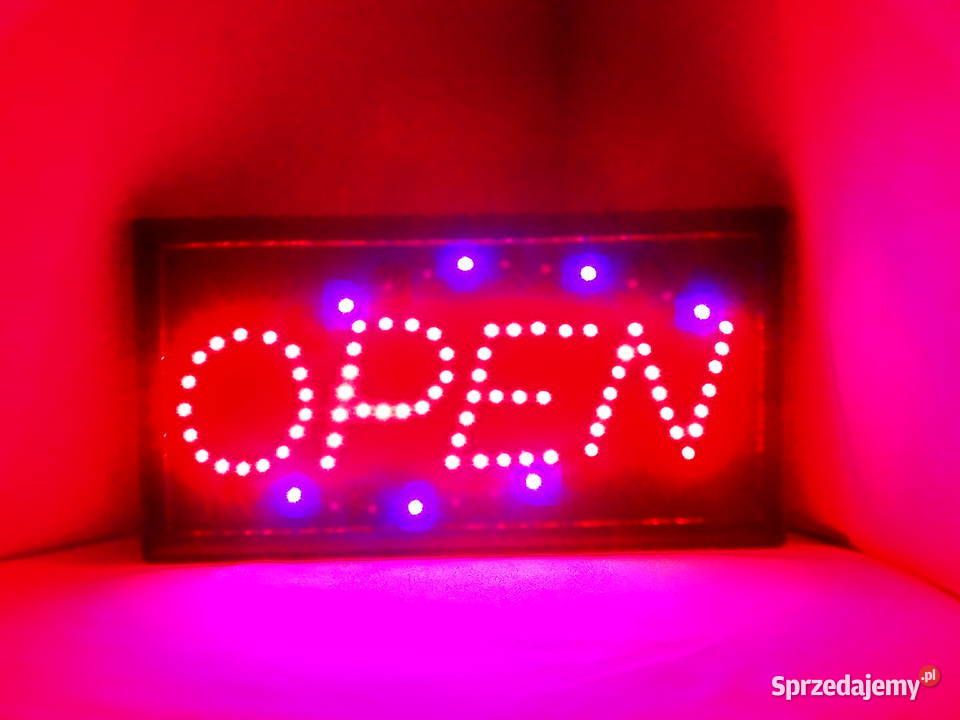 Tablica informacyjna świetlna OPEN 48x25 neon Biłgoraj